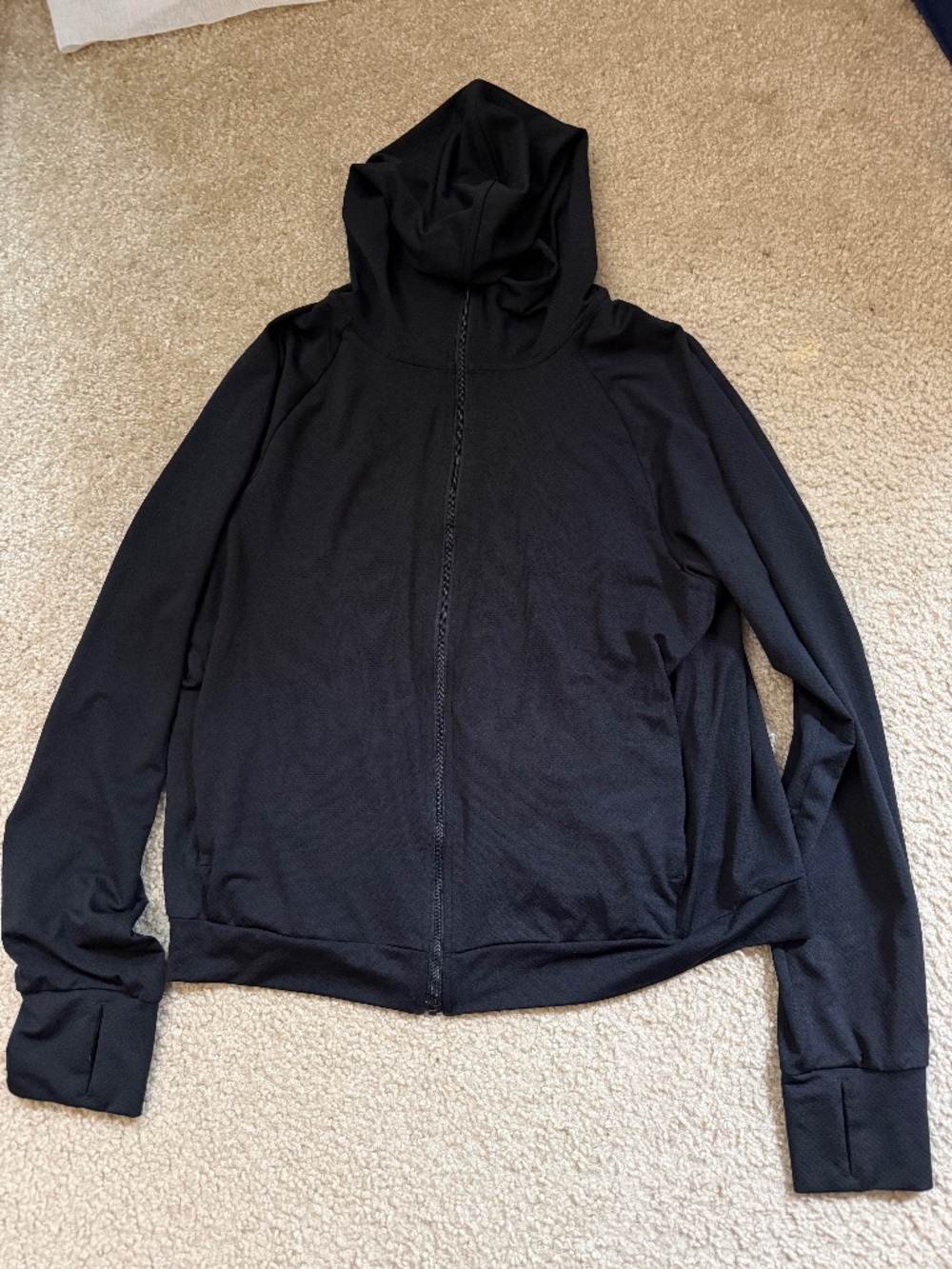 Uniqlo Airism UV Zip Hoodie Jacket Sz M Black Lightweight